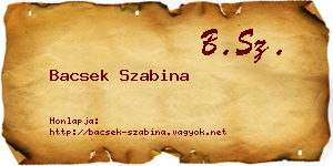 Bacsek Szabina névjegykártya