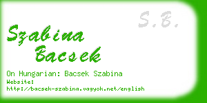 szabina bacsek business card